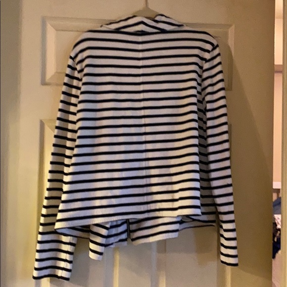 Gap moto blue and white stripe jacket - Picture 2 of 2